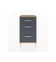 Arges Komodin 3 Çekmeceli 44x30x80 Çam-Antrasit