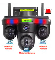 7 Lens 4 Görüntü 10x Hibrit Zoom Ptz Güvenlik Kamerası (Siyah - Açık Gri)