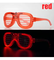 Kırmızı Led Işıklı Parti Gözlüğü - Neon Glow Şerit Gözlük 3 Modlu (5047)