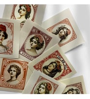 Vintage Çiçek Temalı 25'li Pul Sticker Seti  Çiçek Çıkartmaları, Scrapbook & Journal Çıkartmalar