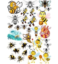 Arılar Sticker Set 2 20 Parça Telefon, Tablet, Defter, Laptop Sticker