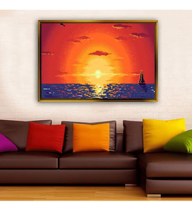 Altın Çerçeveli dekoratif tablo l1322 (Gold)
