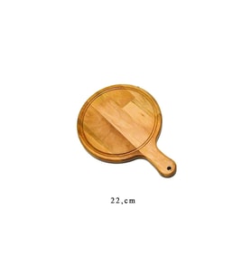 22cm Saplı Ahşap Pizza Kesim Sunum Tabağı Lbsplpz22