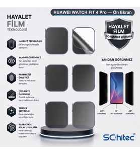SChitec HUAWEI WATCH FIT 4 Pro Uyumlu Ön Yüzey Hayalet Privacy Hidrojel Ekran Koruyucu
