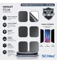 SChitec HUAWEI WATCH FIT 4 Pro Uyumlu Ön Yüzey Hayalet Privacy Hidrojel Ekran Koruyucu