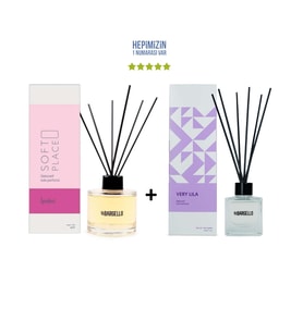 İpeksi Soft Place 120 ml + Very Lila 50 ml & Dekoratif Ortam Kokusu - Bambu Çubuklu (Şeffaf)