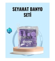 Mey İthalat® Taşınabilir 5’li Seyahat Banyo Seti Şampuanlık Sprey Krem Kutusu