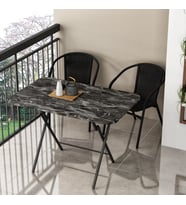 Alesta Life Katlanabilir Masa 70x110 cm MERMER SİYAH