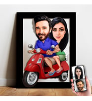 Karikatür Sevgili, Çift,Gelin Damat, Evli Tablo Hediye Model-10