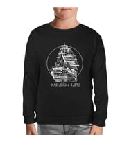 Sailing For Life Siyah Çocuk Sweatshirt