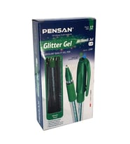 Pensan Tükenmez Kalem Jel Simli 1.0 MM Yeşil (12 Li Paket)