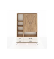 Arges Dolap 8 Raflı 4 Çekmeceli 2 Kapaklı 132x30x195 Çam-Çam/Aytaşı