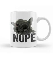 French Bulldog Nope 01 Kupa Bardak Porselen
