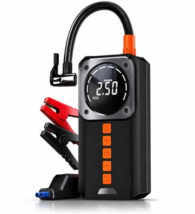 ULTRATEKNO AKC08 Taşınabilir Dijital Hava Kompresörü 150 PSI Akü Takviye Özellikli 8000MAH Powerbank LED Fener Araç Lastik Şişirme Pompası