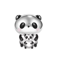 Anne ve Bebek Panda Charm  925 Ayar Gümüş
