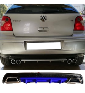 Vw Polo Mk4 Siyah Difüzör Çiftli Kare Egzoz Görünümlü D Tip Difizör