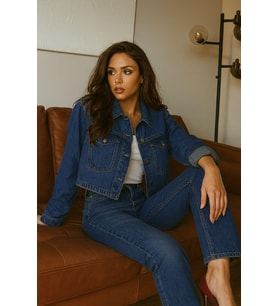 Kadın Slim Fit Likralı Lacivert Jean Pantolon