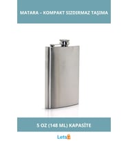 Paslanmaz Çelik Sızdırmaz Şık 5 Oz Tekli Matara