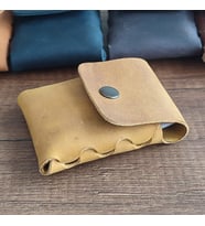 Sumerianwallet Deri Minimalist Kartlık Cat Sarısı(Anahtarlık Hediye )