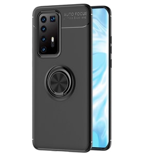 Durukar® Huawei P40 Pro Kılıf Range Yüzüklü Silikon - Siyah