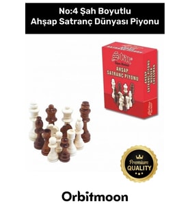 Premium Üretim Şah Boyu No: 4 Eksik Takımı Tamamlama Uyumlu Ahşap Satranç Dünyası Piyonu
