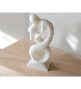 Aşk Öpücüğü Dekoratif Obje Doğal PLA Malzeme 13CM Beyaz