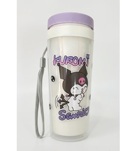 Sanrio Kuromi Desenli Sızdırmaz Kapaklı Plastik Su Şişesi 350 ML