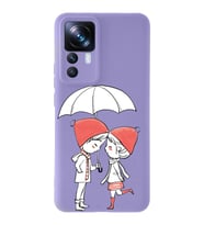Xiaomi Mi 12T Pro Uyumlu Lansman Kılıf Aşk Tasarımlı İçi Kadife Kapak-Lila (Şeffaf)