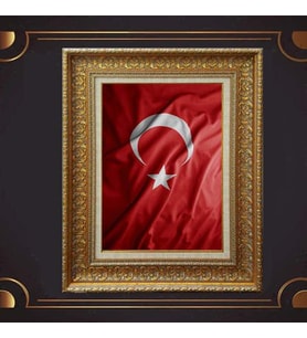 Gold Altın Kalın Çerçeveli Paspartulu Tablo s23