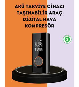 150 PSI Dijital Hava Pompası Akü Takviye ve Powerbank Özellikli