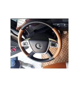Dikişli Direksiyon Kılıfı Taba /siyah Deri Siyah Dikişli Mercedes Kamyon Tır Için Hızlı Kargo