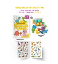 Dinozorlar Boyama Kitabı - Oyun Hamuru, Oyuncak ve Çıkartma Hediyeli