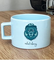 Kişiye Özel Cool Aslan Hediye Pastel Fincan Aslan Baskılı (Mavi)