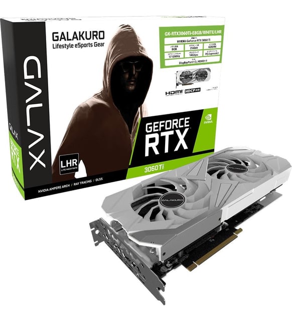 【★レア】GALAKURO GeForce RTX 3060Ti EX Galax Galakuro Nvidia Rtx 3060 Ti White Edition (Beyaz) GK