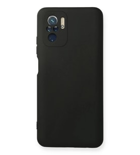 Newface Xiaomi Redmi Note 10 Kılıf Nano içi Kadife Silikon - Siyah