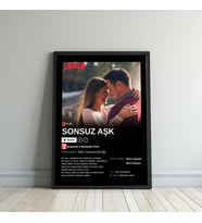 Çocuk Kalbi Atölyesi - Kişiye Özel Fotoğraflı Loveflix Film Posteri Tasarım Tablo, Sevgililer Günü Hediyesi, Sevgiliye Hediye (Düz Siyah)