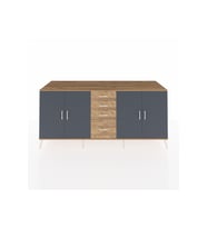 Kronos Konsol 2 Raflı 4 Çekmeceli 4 Kapaklı 220x59x99 Çam-Antrasit/Çam