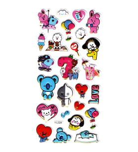 Sticker Kabartmalı Stiker Defter, Planlayıcı Etiket (limyl-024) - 17X9 cm - Eğlenceli BTS BT12