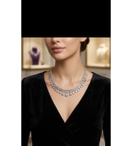 Xuoing Baget Taşlı Kolye Küpe 2 'li Set (Gümüş)