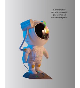 Astronot Yıldız Projeksiyon Lambası 8 Efektli Uzaktan Kumandalı Gece Işığı