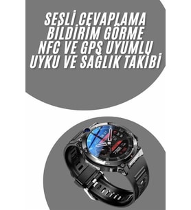 Mey İthalat® Akıllı Saat Yeni Model Sesli Asistan Bildirim Görme Bluetooth Bağlantılı Müzik