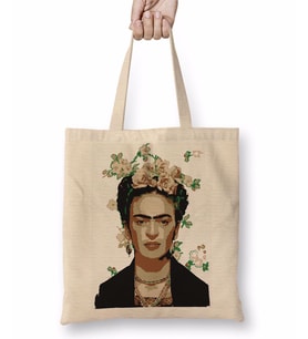 Frida Kahlo 8 Bez Çanta Uzun Saplı