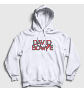Presmono Unisex Beyaz David Bowie Kapüşonlu Sweatshirt 301967tt