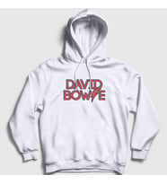 Presmono Unisex Beyaz David Bowie Kapüşonlu Sweatshirt 301967tt