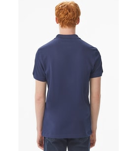 Lacoste Men's Regular Fit Polo T-shirt Erkek Şerit Detaylı Polo Yaka Tişört Lacivert