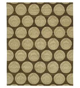 Kahverengi Halı Modern Stil Geometrik Desenli El Dokuma Konforlu Salon Halısı Pamuk Yünlü Tasarım
