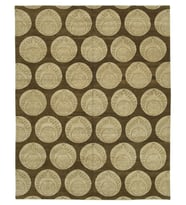 Kahverengi Halı Modern Stil Geometrik Desenli El Dokuma Konforlu Salon Halısı Pamuk Yünlü Tasarım