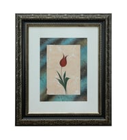 e38 EL İŞÇİLİĞİ EBRU ZEMİNLİ LALE EBRU TABLO 53*45 CM-6454