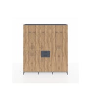 Hyperion Dolap 10 Raflı 2 Çekmeceli 3 Askılı 220x44x243 Antrasit-Çam/Antrasit