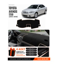 e-biz TOYOTA AVENSİS EKRANSIZ T250 (2003-2008) Uyumlu Torpido Örtüsü, Torpido Kılıfı - Siyah-Bej - TO002
